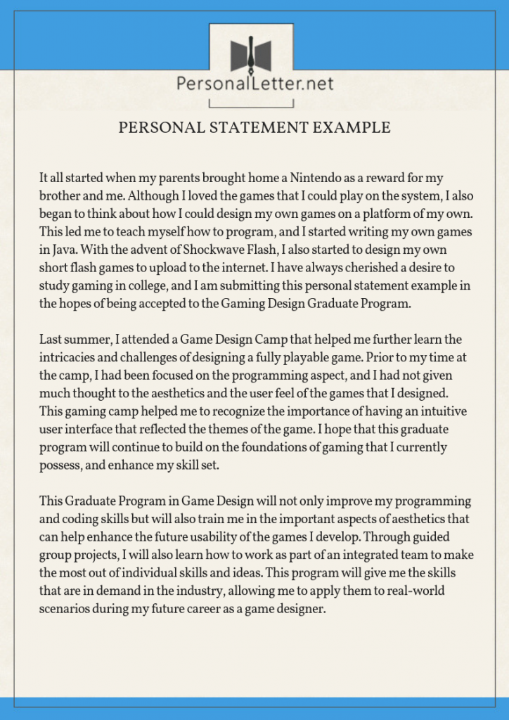 good personal statement examples for jobs
