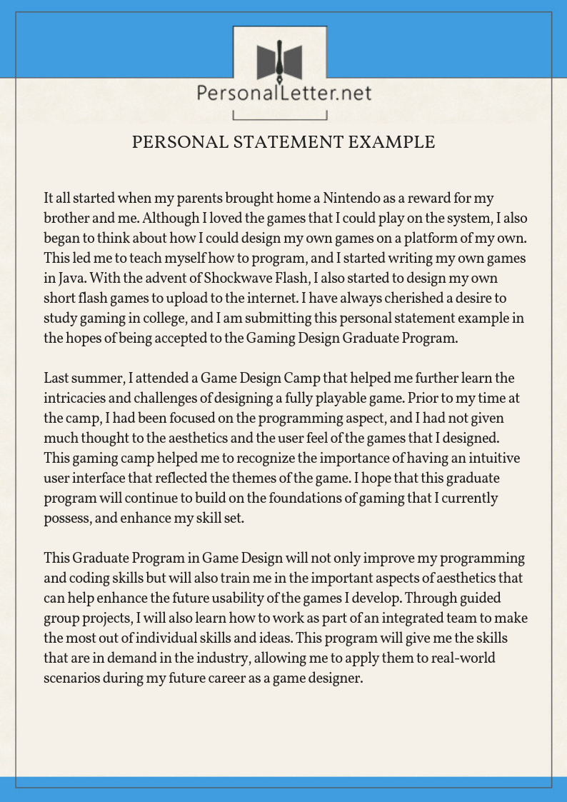 your personal statement