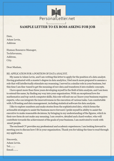 Rehire Letter to Employer Reapplication Letter Samples